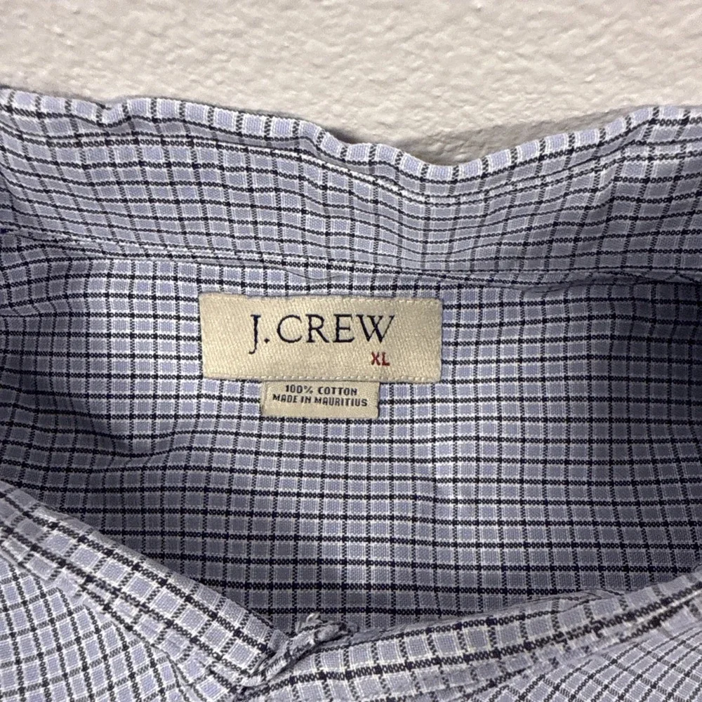 J Crew Shirt XL Blue Check Long Sleeve Button Down Cotton Pocket Casual‎ V1